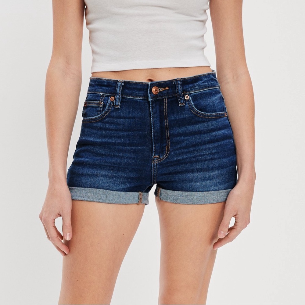 NWT AE NE(X)T LEVEL SUPER HIGH-WAISTED DENIM SHORT SHORTS Size4 - Picture 6 of 7